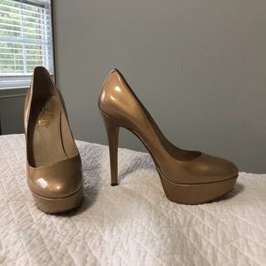Joan & David Platform Stiletto Heels Gold Size 7